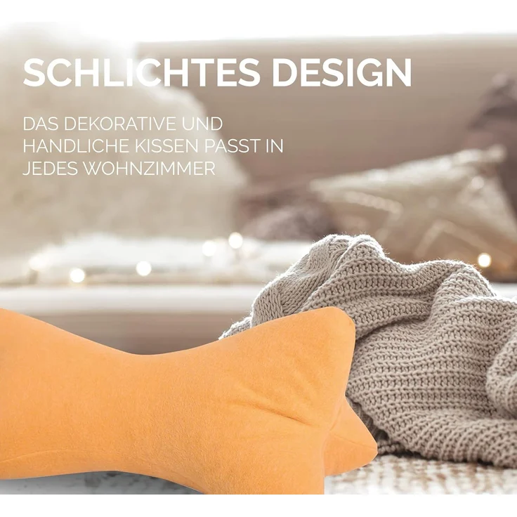 Original Dr. Berger Velours-Fleece Leseknochen Senfgelb 40 x 18 cm – Bild 2