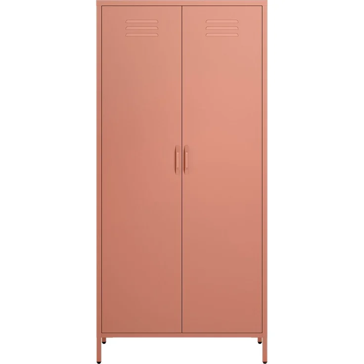 skølm 'Atria' Kleiderschrank, Metall, 170x45x80 cm, terrakotta, Garderobe mit 4 Fächern und 2 Kleiderstangen – Bild 9