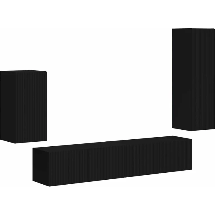 vidaXL TV-Schrankset 4 stk. 31 x 30 x 100 cm Schwarz 3409007 – Bild 2