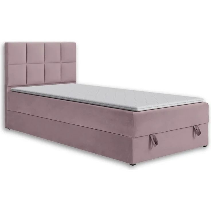 Deine Möbel 24 Boxspringbett Boxbett Polsterbett Komplettbett Jugendbett PETER (Hotelbett Bett für Jugendliche inkl. Kaltschaum-Topper 4 cm, 100x200 120x200 Hellgrau Graphit Rosa Pink), inkl. Bonnell-Federkernmatratzen Matratzen H3 Grau Beige Blau