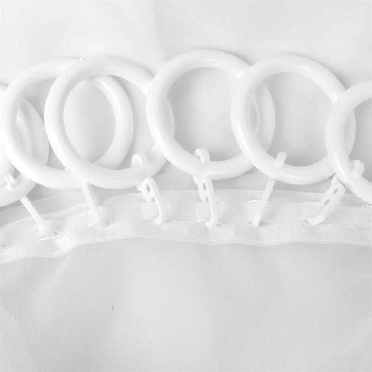 Bestlivings Gardinenstange, 1-läufig, Gardinenring - weiß - Ø40mm, Gardinenring (silber) Ø40mm , Gardinenringe Ø40mm inkl. Faltenleghaken – Bild 3