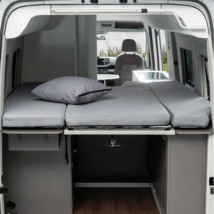 BLACK FOREST FOX Spannbettlaken VW Grand California 680 Heckbett 3 tlg. Schonbezug Cuddly Full Cover, Polyester, Gummizug: ohne, (3 Stück), YKK-Reißverschluss,3D Air Mesh – Bild 1