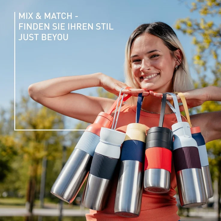 Emsa Isolierflasche beYou Twist, mit integriertem Sieb und Trageband, 100% dicht, spülmaschinengeeignet – Bild 8