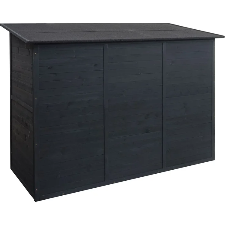 1er-Fahrradgarage HWC-H60, Fahrradbox Geräteschuppen Gerätehaus, FSC® abschließbar 152x184x98cm ~ anthrazit – Bild 5