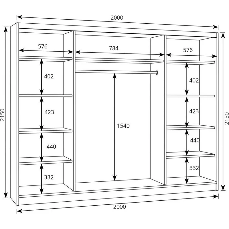 A&J MöbelLand GmbH Schiebetürenschrank BELANO – Moderner Kleiderschrank mit Schiebetüren (Die perfekte Kombination aus modernem Design, hoher Funktionalität und großzügigem Stauraum für Kleidung, Bettwäsche und Accessoires, erhältlich in verschiedenen ... – Bild 4