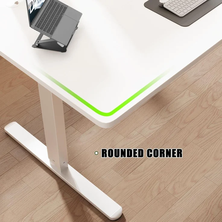 Devoko 160×70cm Elektrisch Höhenverstellbarer Schreibtisch mit Monitorständer, Computer-Schreibtisch, mit 2 Höhen-Speicherfunktionen, Weiß – Bild 7