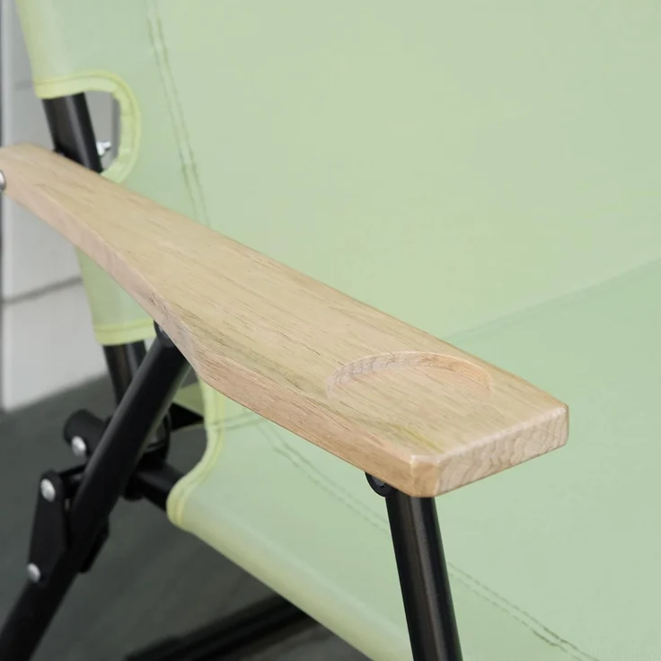 Outsunny Campingstuhl Gartenstuhl, 2-Sitzer Regiestuhl (Klappstuhl mit Getränkehalter, 1 St), für Outdoor, max. Belastung 160 kg, Hellgrün – Bild 9