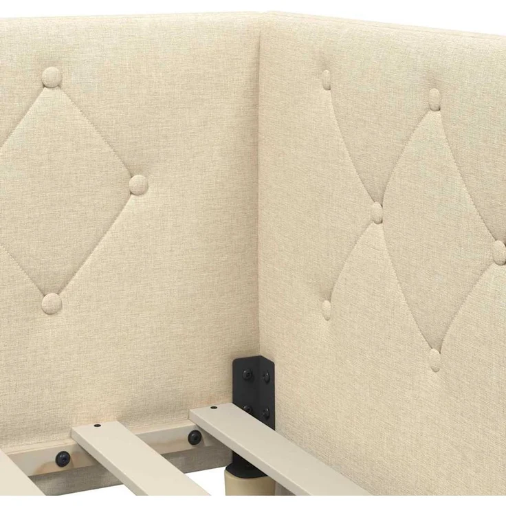 vidaXL Eckbettgestell Creme 100 x 200 cm Stoff 3394059 – Bild 9