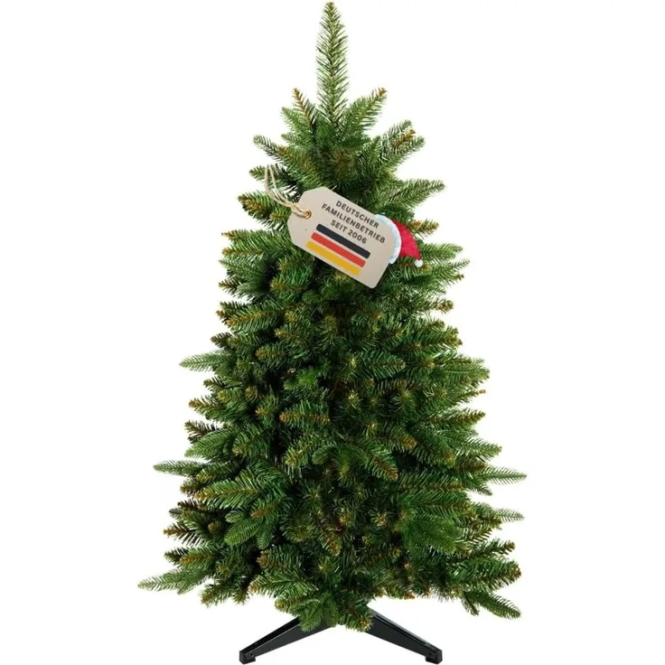 HXT 23012 120 cm künstlicher Weihnachtsbaum inklusive Metallständer, exklusiv & hochwertig, schwer entflammbar
