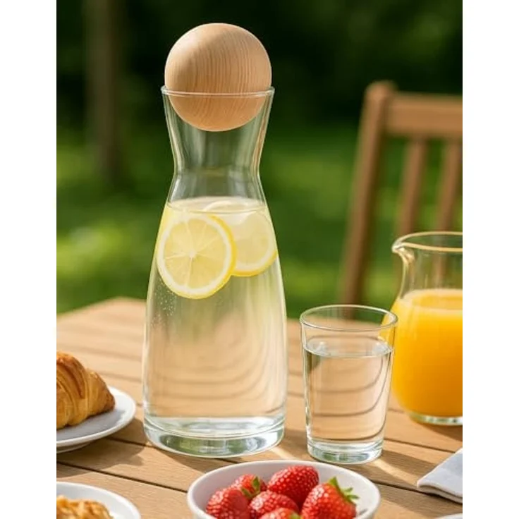 Heubergshop Wasserkaraffe, 1 Liter Karaffe mit Zirbenkugel - Zirbenholz, Zirbe (Zirbenkaraffe-1L) – Bild 4
