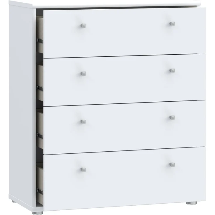 Kommode >Tembi< in Weiß - 73.7x85.5x34.8cm (BxHxT) – Bild 5
