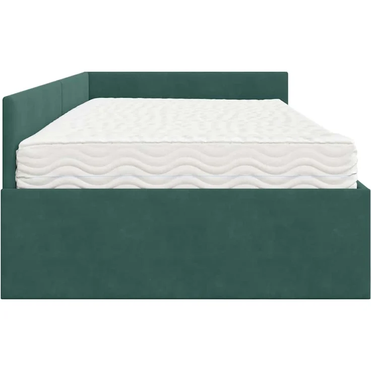 vidaXL Eckbettgestell mit Matratze Sonstiges 2 pcs Grün Samt 3393646 – Bild 8