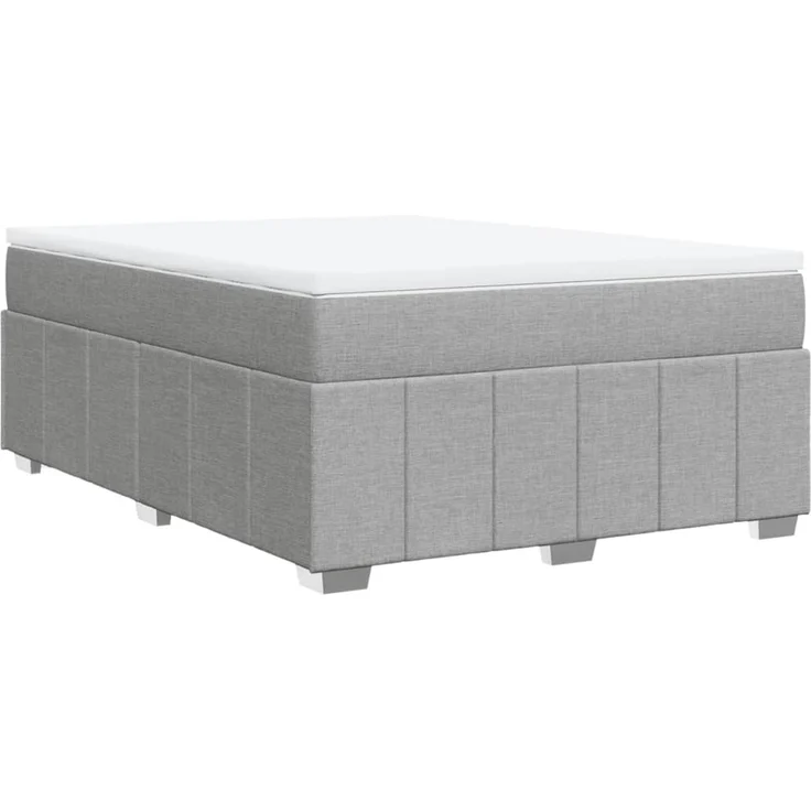 vidaXL Boxspringbett mit Matratze Hellgrau 140x200 cm Stoff 3285477 – Bild 9