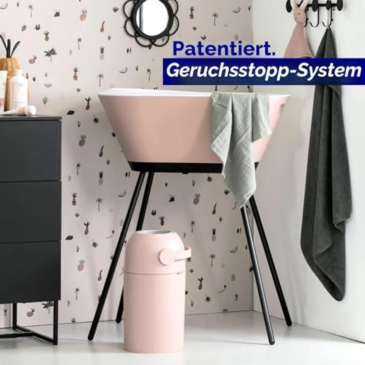 Magic Windeleimer Magic Majestic, geruchsfrei für handelsübliche Müllbeutel, inkl. 1 Rolle mit 15 Windelbeuteln, Beige – Bild 7