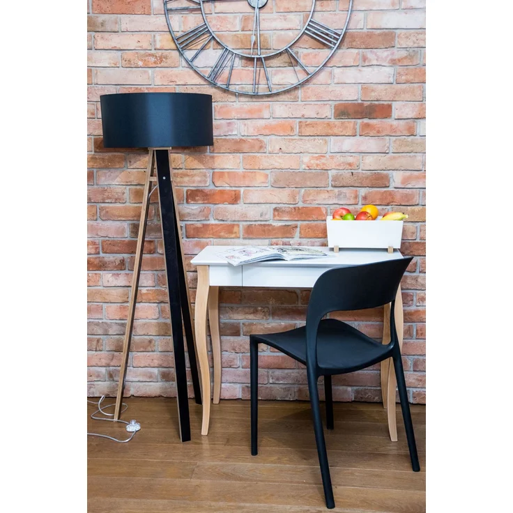 Ragaba Schreibtisch mit Schublade, MDF & Massives Buchenholz, 65x40 cm, Weiß – Bild 5
