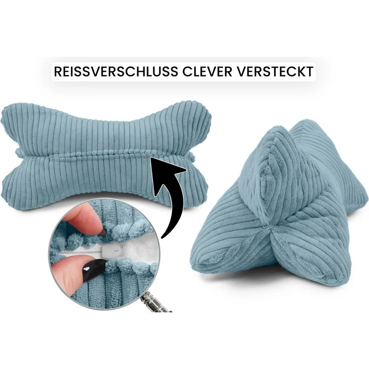 Amilian Nackenkissen - Leseknochen ca. 44x22 cm - Knochenkissen - Lesenknochenkissen, waschbar, Buch- und Tabletstütze - Lesekissen zum Relaxen, Knochenkissen zum Lesen - Knochenform Kissen - Nackenkissen – Bild 2
