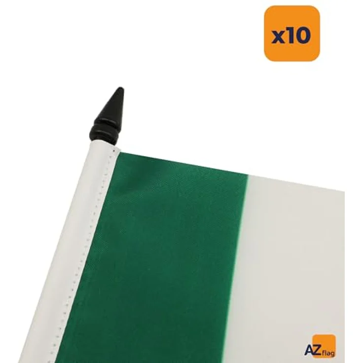 AZ FLAG - 10 Stück irische Tischflagge – 15 x 10 cm – 10 Mini-Flaggen irische Büroflaggen aus 100% Polyester mit 25 cm Fahne und Sockel aus schwarzem Kunststoff – Bild 6
