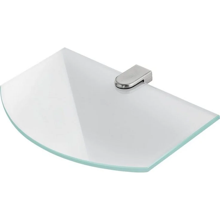 bonsport Badregal Glas Regal, Glasregal Milchglas halbrund 25.4 x 14 x 0.6 cm – Bild 4