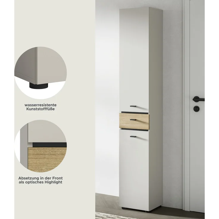 Aqua Hochschrank in Kaschmir Melamin – Bild 8