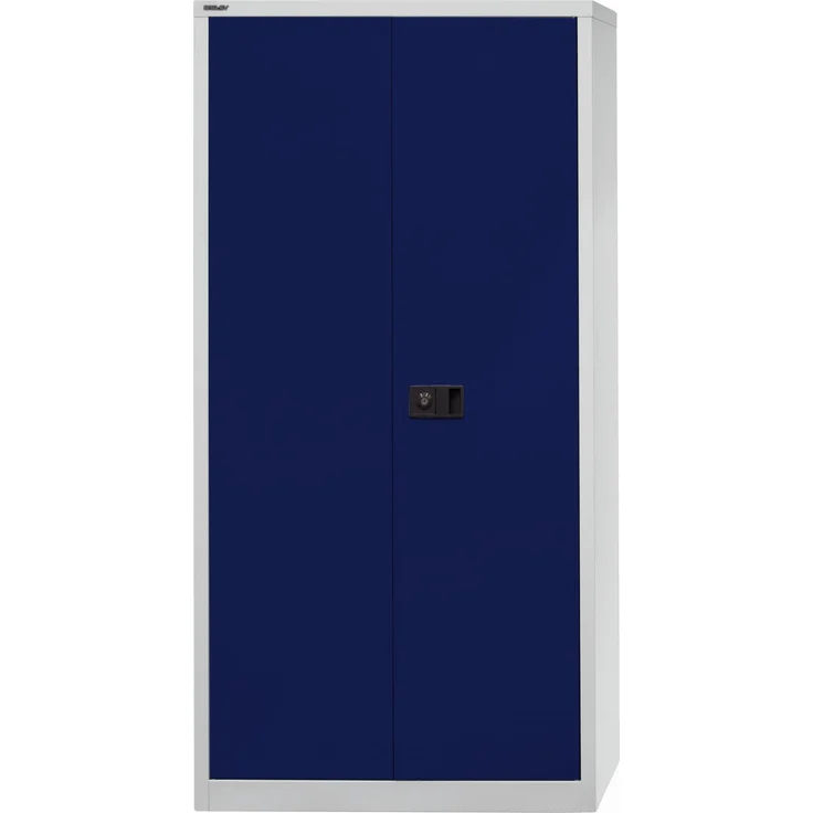 Bisley 'Universal' Flügeltürenschrank, Oxfordblau / Lichtgrau, 195 x 40 x 60 cm, Garderobeneinsatz – Bild 2