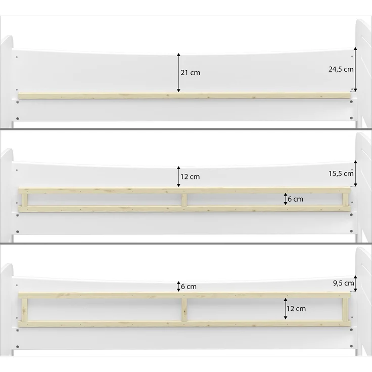 Weißes Bett Seniorenbett extra hoch 140x200 weiß Zubehör wählbar V-60.44W-14ohne Zubehör – Bild 5