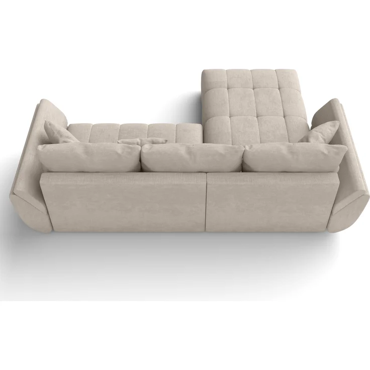 AX LIVING L Form hellbraune Ecksofa Verciani Schlaffunktion Bettkasten – Bild 6
