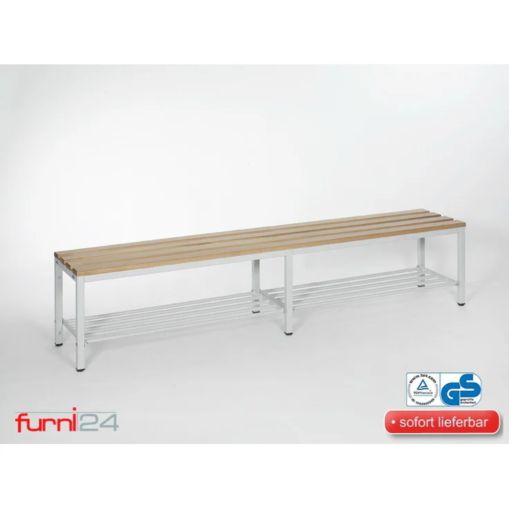 Garderobenbank mit Schuhrost 200 cm grau – Bild 2