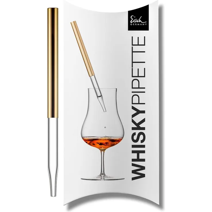 Eisch Gentleman Whisky-Pipette Gold im Geschenkkarton
