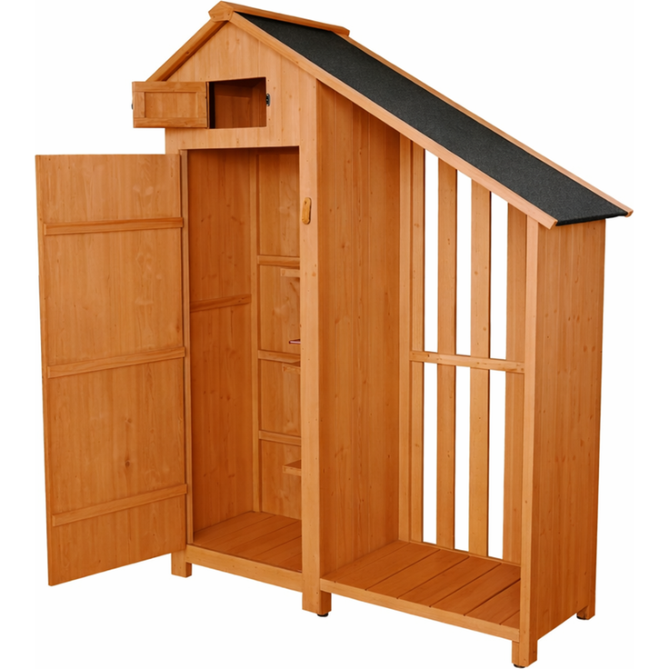 Werkzeugschrank aus Holz mit Anbau, ca. 131 x 54 x 180 cm, braun – Bild 5