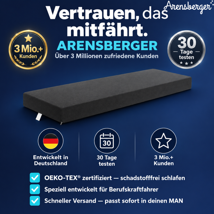 Arensberger LKW-Matratze aus Gelschaum, passend für DAF XF 105/106 – Bild 7
