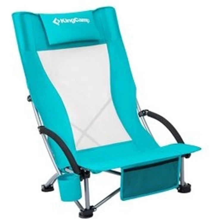 KingCamp Campingstuhl Strand Liege Stuhl Hoch Lehne Camping Klapp, Falt Sessel Niedrig 136 kg – Bild 6