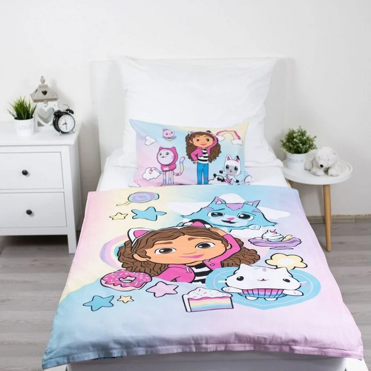 Gabby's Dollhouse Kinderbettwäsche Baumwolle Baby Bettwäsche 2 teilig 100 × 135 cm 40 × 60 cm – Bild 1