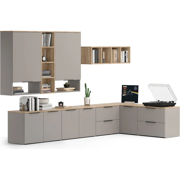 Wohnwand Wido Greige 9 Teile Vicco – Bild 5