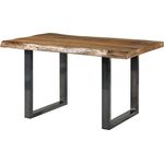 Baumtisch Mango 160x90x77 natur lackiert / U-Beine anthrazit glänzend FREEFORM 5