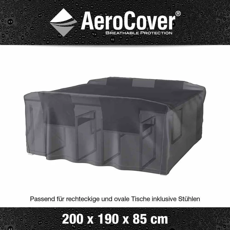 AeroCover Schutzhülle für Sitzgruppen 200x190x85 cm Schutzhaube Gartentisch Tischhülle