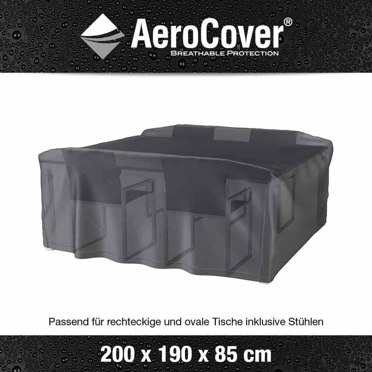 AeroCover Schutzhülle für Sitzgruppen 200x190x85 cm Schutzhaube Gartentisch Tischhülle – Bild 1