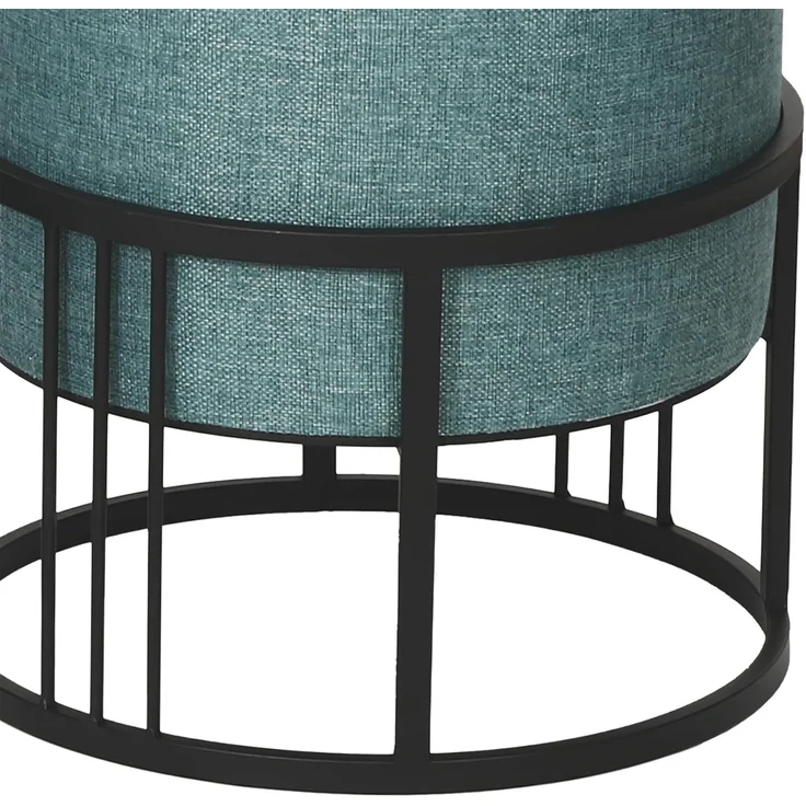 Multifunktionaler stapelbarer Sitzhocker Tas 2er Set rund Grün [en. casa] – Bild 7