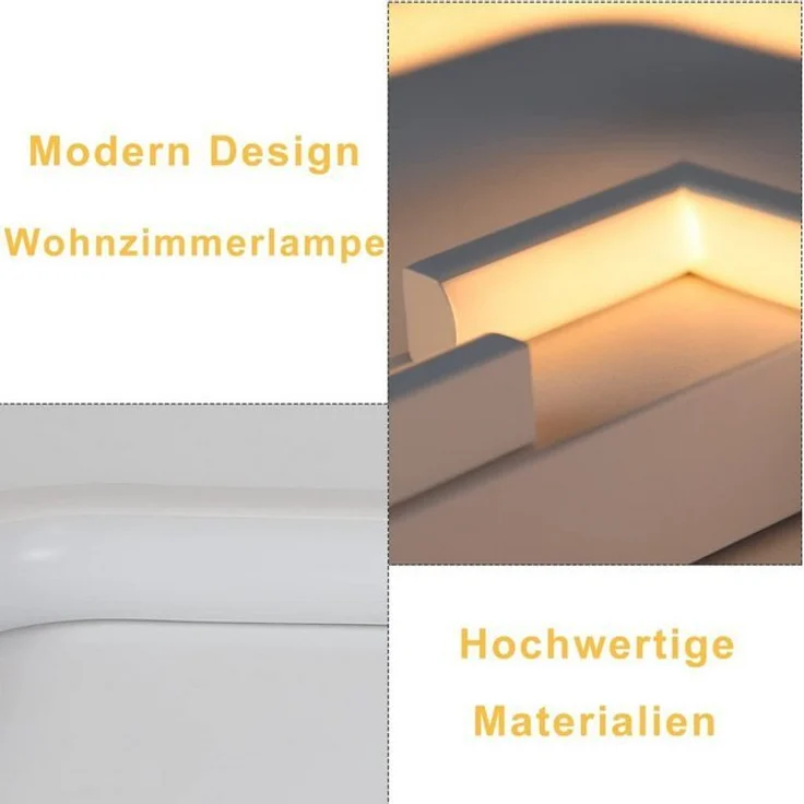 Nettlife LED Deckenleuchte Schwarz Dimmbar Fernbedienung 35W deckenlampe, LED fest integriert, Warmweiß, Neutralweiß, Kaltweiß, für Schlafzimmer Schlafzimmer Küche flur – Bild 4