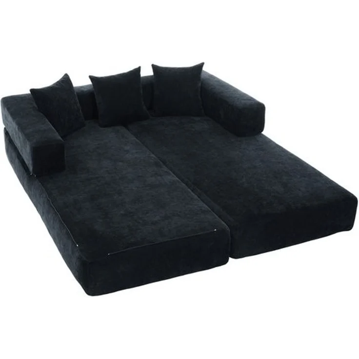 Odikalo 2-Sitzer Modulares Sofa Schlafsofa Schlafcouch Mehrfarbig, Modulares Chenille-Block-Sofa – superweich,frei kombinierbar Mit Seitentaschen für Stauraum und rutschfester Unterseite. Perfekt für Wohnzimmer, Spielbereich oder DIY – gestalten Sie Ih... – Bild 4