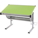 Kinder-/Jugend-Schreibtisch Schülerschreibtisch Bürotisch Oxford, höhenverstellbar, neigbar, 62-92 x 118 x 68 cm ~ grün