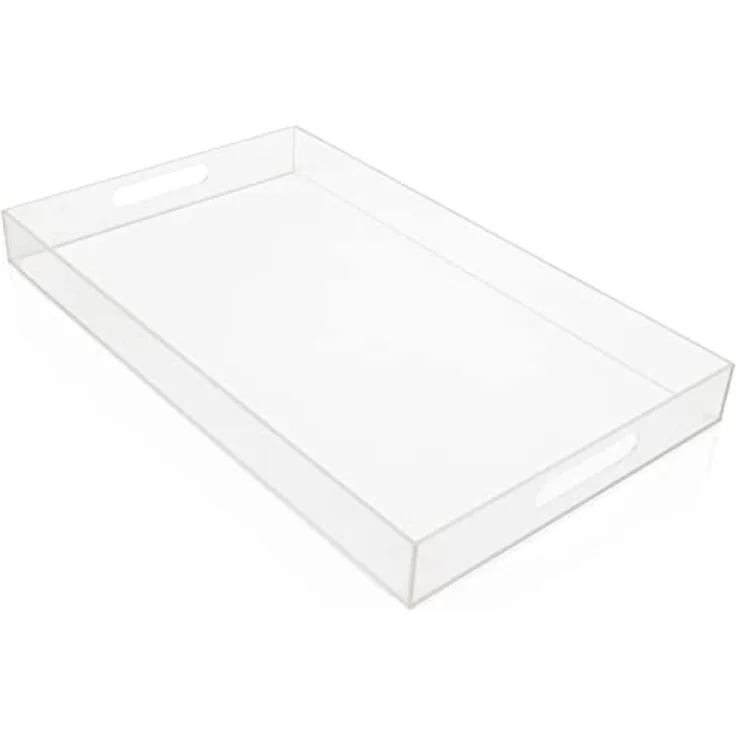 Kurtzy Organizer Acryl Serviertablett - 40 x 30 cm, Acryl Serviertablett für Getränke, Frühstück & Essen - L40 x B30 cm