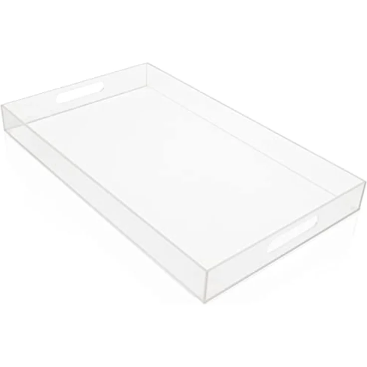 Kurtzy Organizer Acryl Serviertablett - 40 x 30 cm, Acryl Serviertablett für Getränke, Frühstück & Essen - L40 x B30 cm – Bild 1