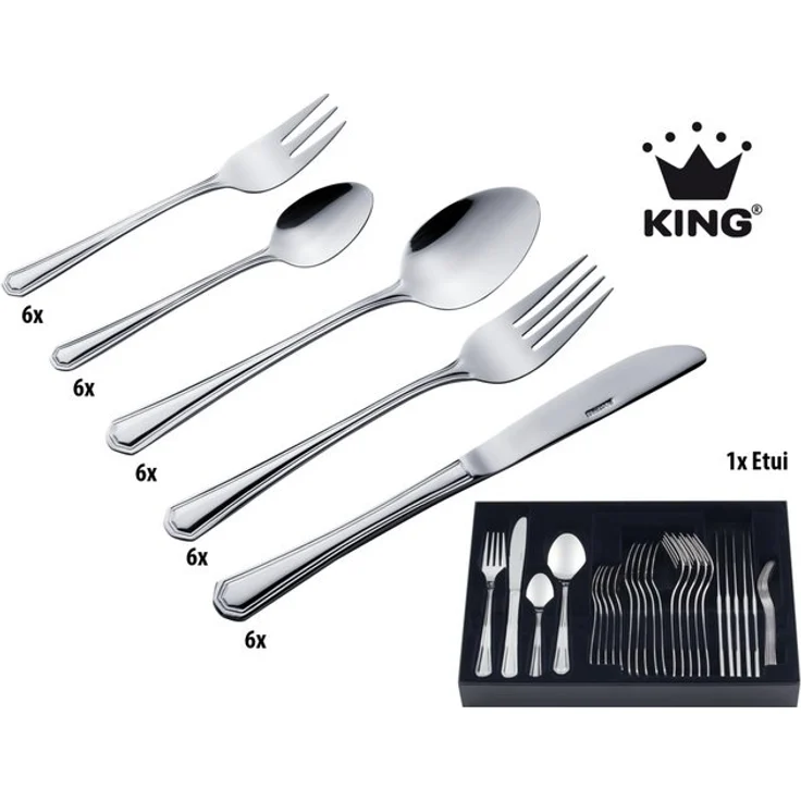 KING Besteck-Set »Düsseldorf« (31-tlg), 6 Personen, Edelstahl 18/0, Besteck im zeitlosen Design, mit Besteck-Etui – Bild 4