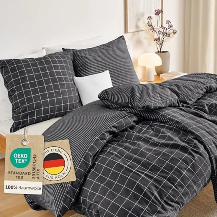 Blumtal Bettwäsche Biber Bettwäsche Oeko-TEX zert. Flanell Bettwäsche Baumwolle 100%, 60 °C waschbar – Bild 1