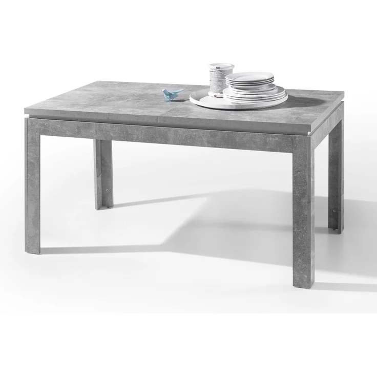 Esstisch >Stone< in beton weiß abgesetzt, Holzwerkstoff - 140x76x80cm (BxHxT) – Bild 2