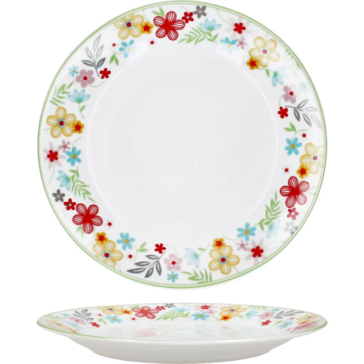 12tlg Frühstücksset Variant Blümchen Porzellan 6 Personen Teller klein Kaffeebecher – Bild 4