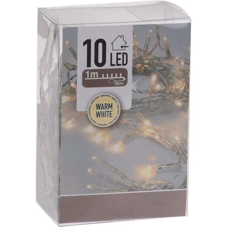 Spetebo LED-Lichterkette Lichterkette mit 10 LED in warm weiß - 150 cm, Weihnachts Tischlichterkette Deko Beleuchtung mit Timer