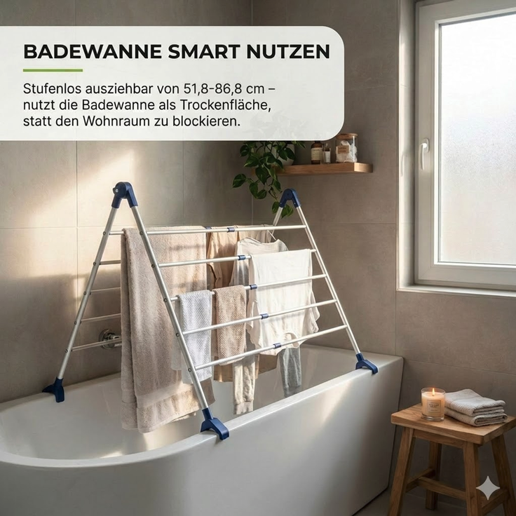 Gardissimo TUMBY XL Badewannentrockner Bad Wäscheständer Trockner ausziehbar – Bild 4