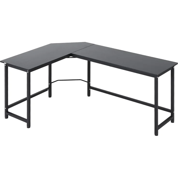 Vinsetto Eckschreibtisch höhenverstellbarer Schreibtisch (PC-Tisch, 1-St, Computertisch), Metall Schwarz 168 x 120 x 75 cm – Bild 1