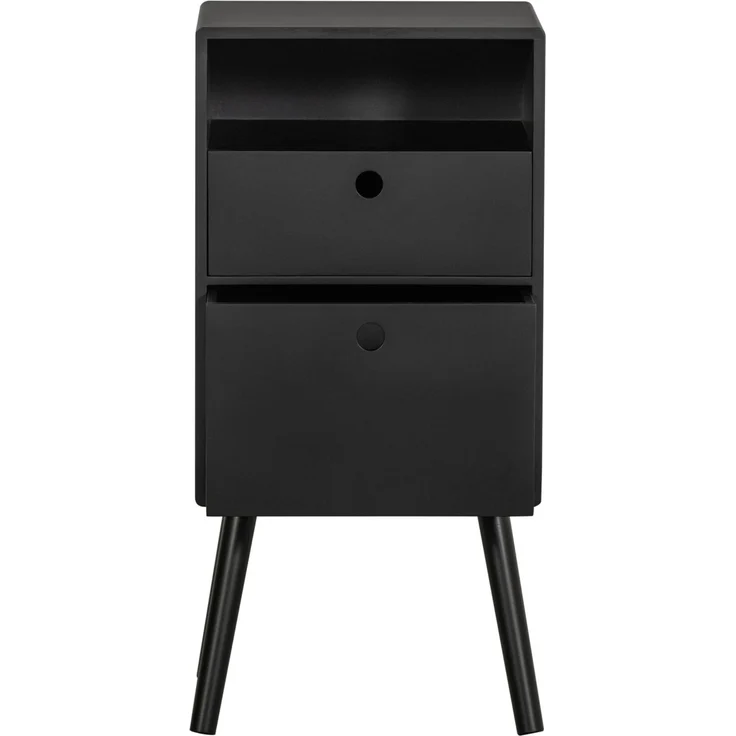 Nachttisch Ozzy aus Holz, Schwarz, 36 x 30 x 75 cm – Bild 4